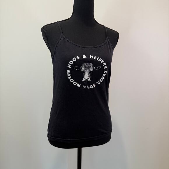 Hogs & Heifers Saloon Las Vegas Tank Top Women's M American Apparel Biker Bar - Picture 7 of 8